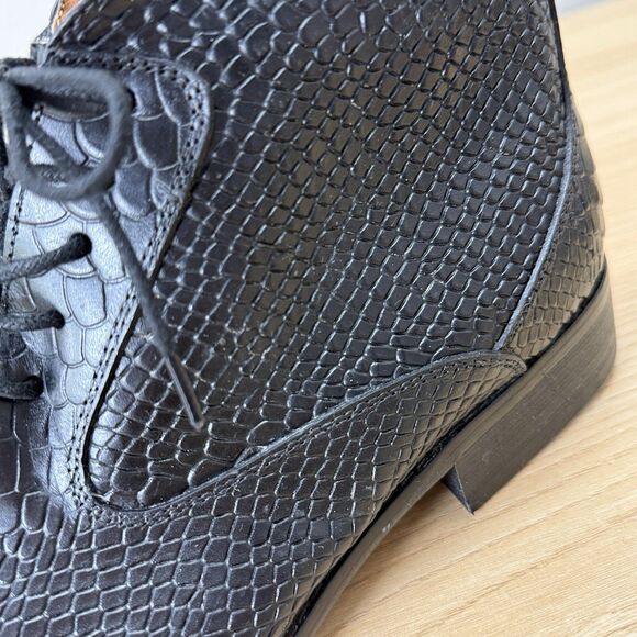 J.M. Weston Lace Up Python Snake Ankle Boots Men Size 42 Black Leather Luxury main image 10